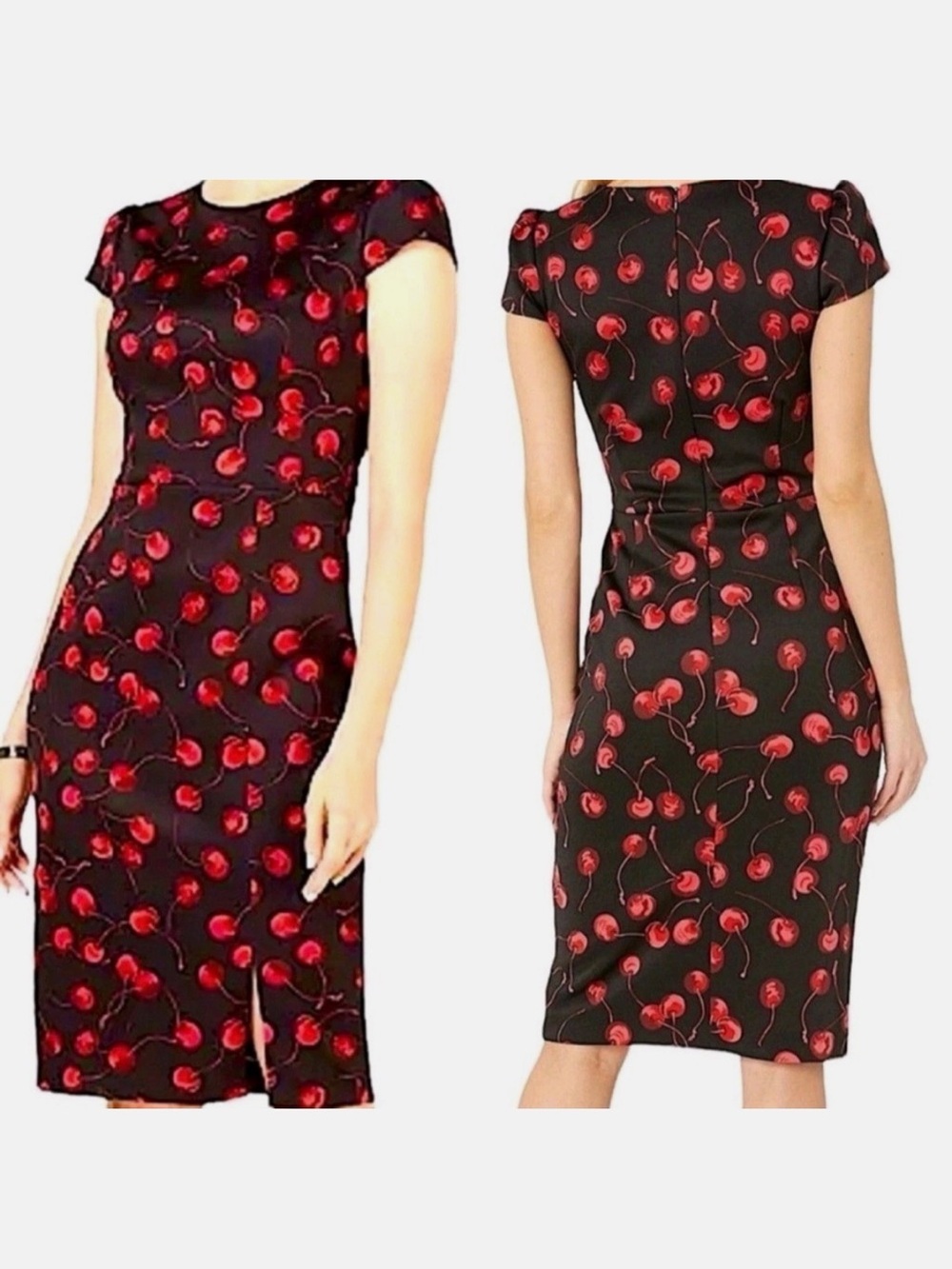 Betsey Johnson Black Dress with Red Cherry Print - Picture 6 of 8